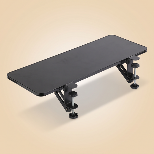Clamp-On Foldable Desk Extender Tray