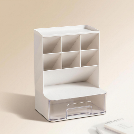 Angled Desk Organizer with Drawer