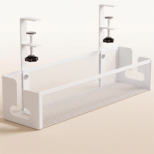 No-Drill Under Desk Cable Tray