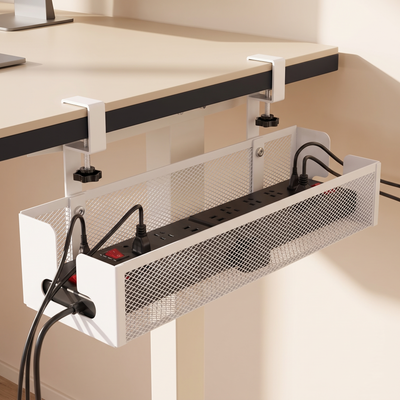 No-Drill Under Desk Cable Tray