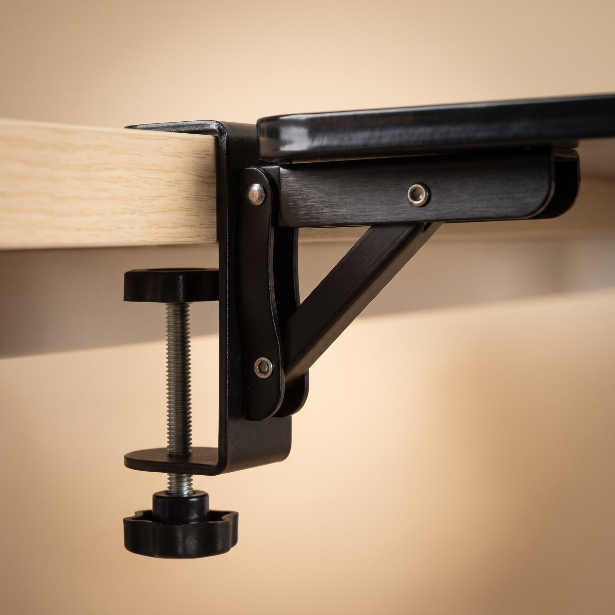 Clamp-On Foldable Desk Extender Tray