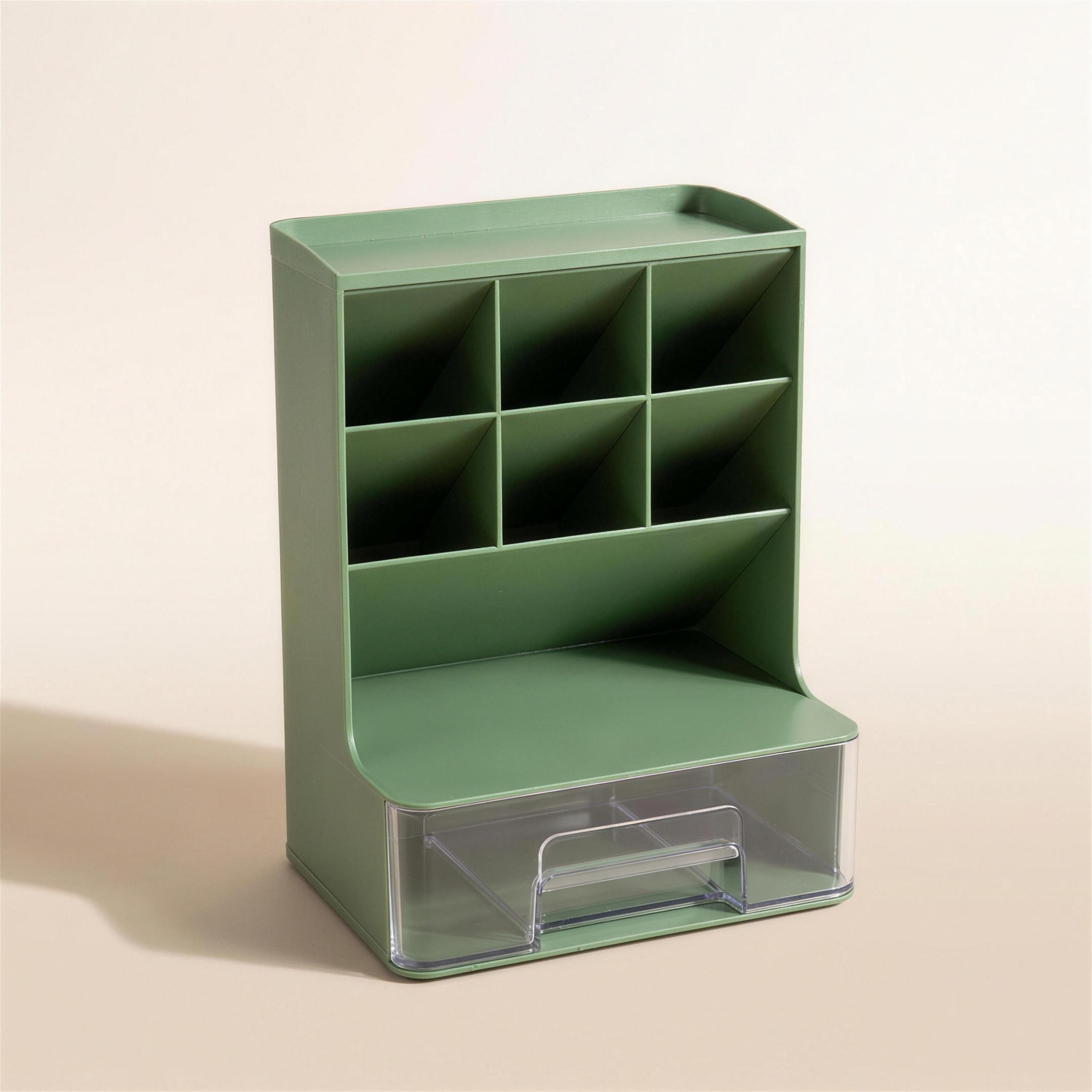 Angled Desk Organizer with Drawer