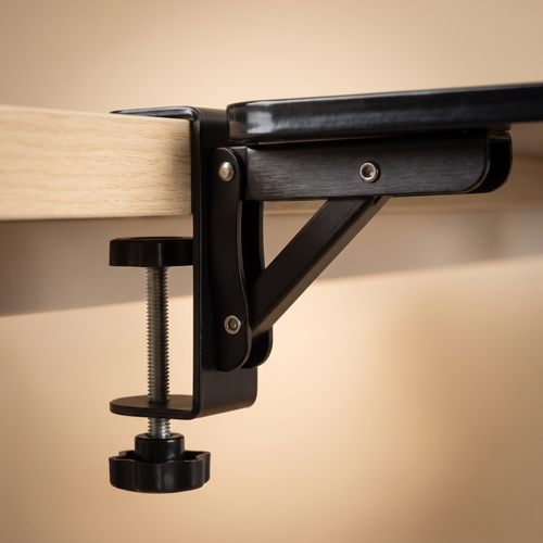 Clamp-On Foldable Desk Extender Tray