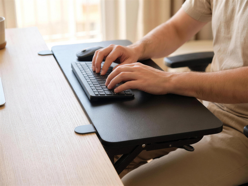 Clamp-On Foldable Desk Extender Tray