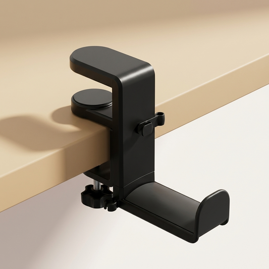 Adjustable Under-Desk Headphone Hook & Stand