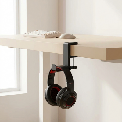Adjustable Under-Desk Headphone Hook & Stand